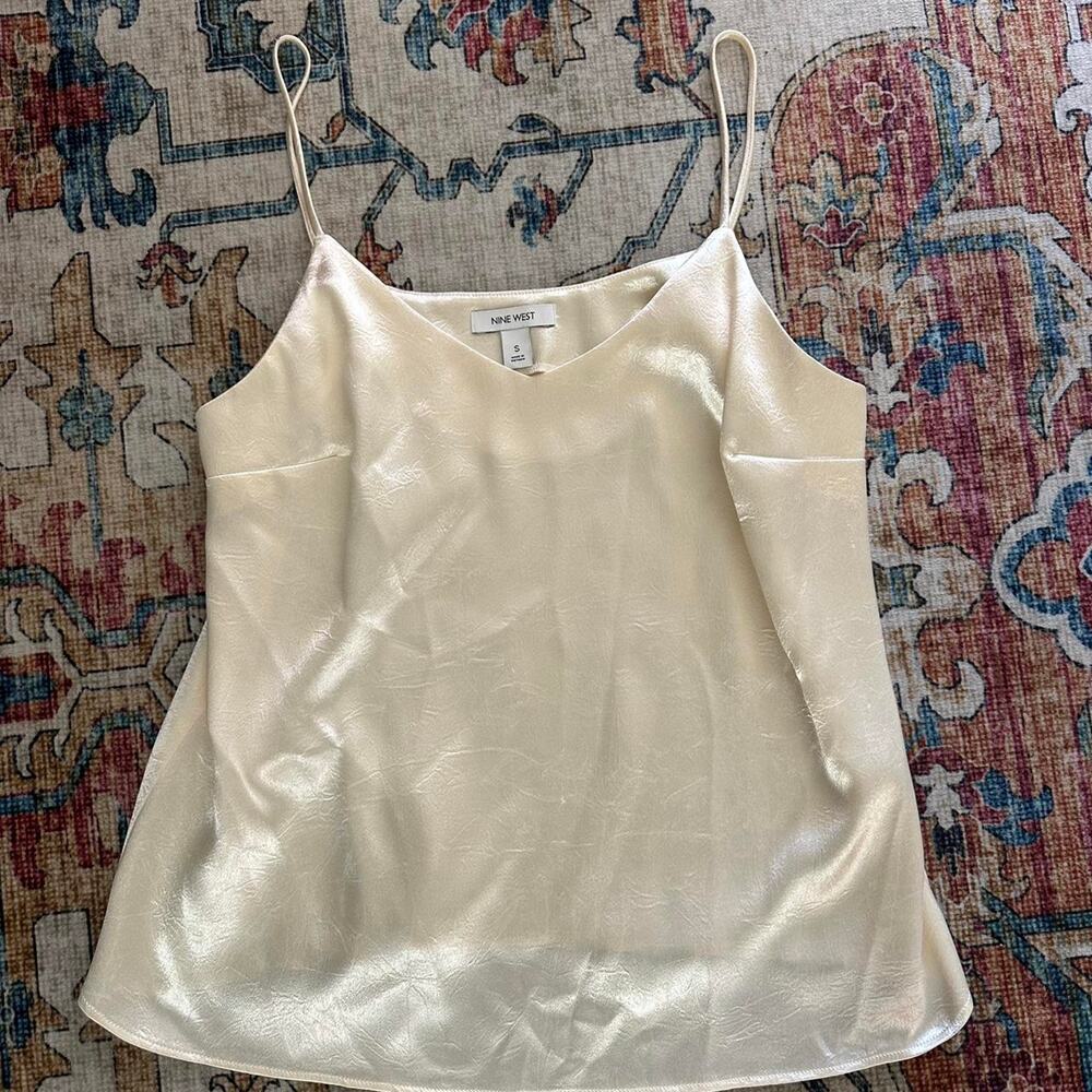 Creamy off white satin cami top